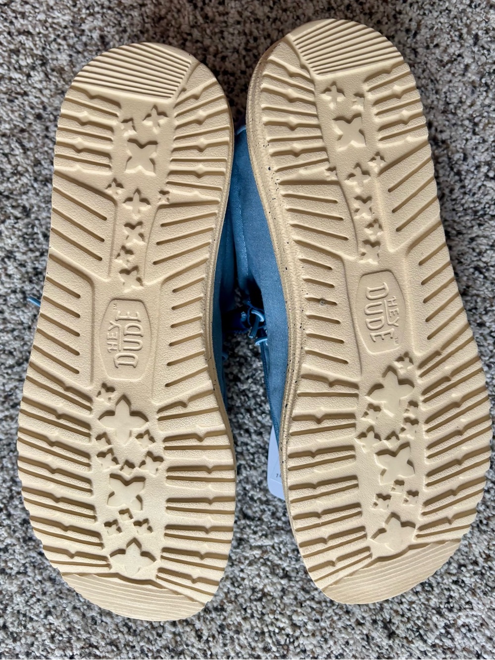 Hey Dude Men's Slip-On Loafers in Faded Denim with Tan Sole - Picture 6 of 7